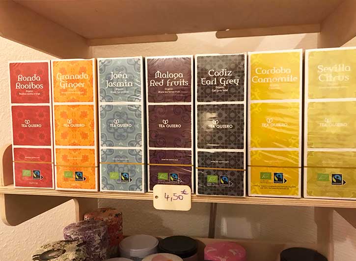 gamme de thés mis en vente au salon de massage de cécile massage à maraussan